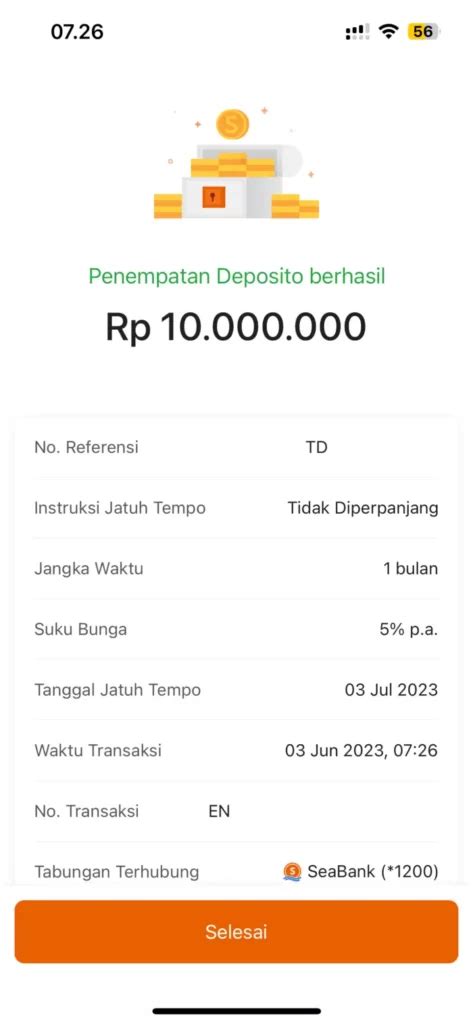 Pengalaman Deposito Seabank Rp Juta Untungnya Segini