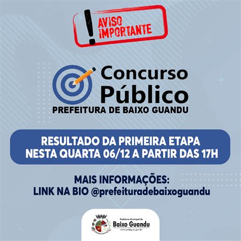 Resultado Preliminar da Prova Objetiva do Concurso Público em Baixo