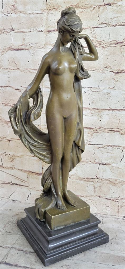 Red Barrel Studio Steeven Bronze Sculpture Demure Nude Woman Clical Bronze Sculpture Original