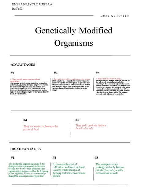 Advantages And Disadvantages Of Genetically Modified Organisms A Comparative Assessment Of Stem