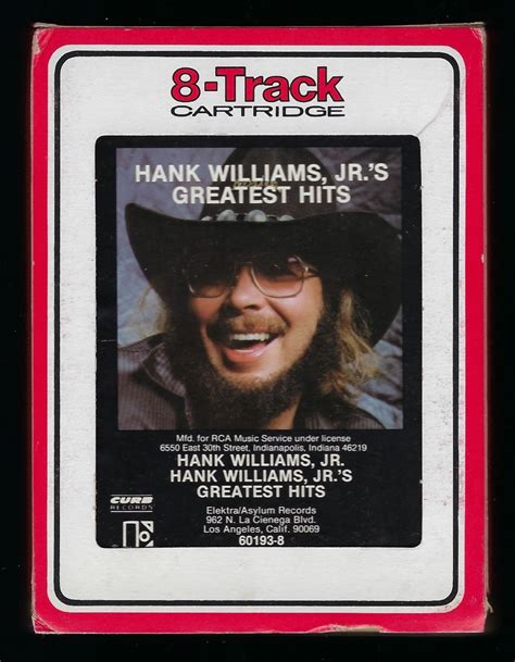 Hank Williams Jr Greatest Hits 1982 Rca Elektra T11 8 Track Tape