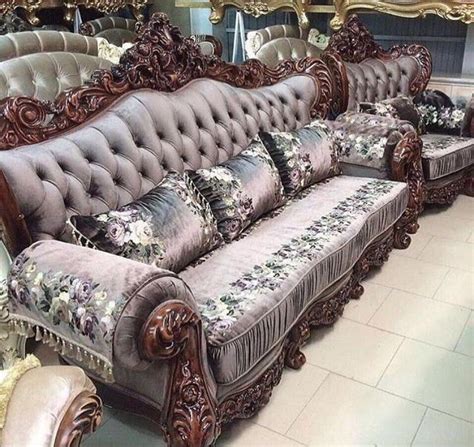 Teak Wood Fabric Seater Wooden Carving Antique Sofa At Rs