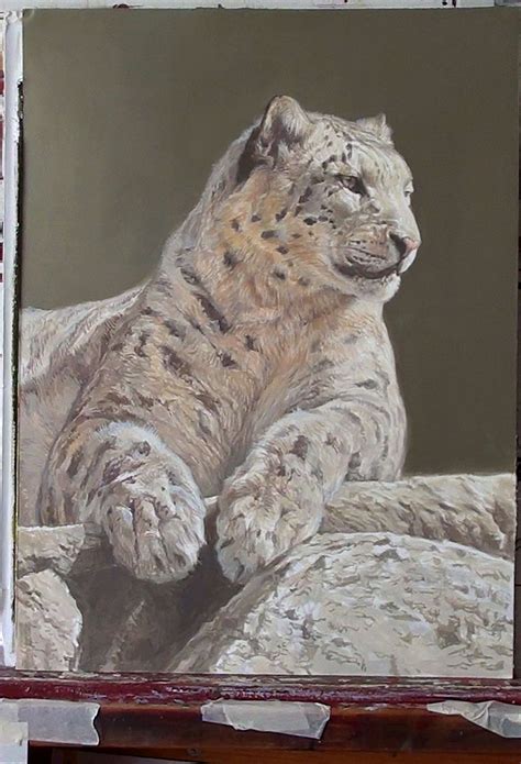 Snow leopard painting