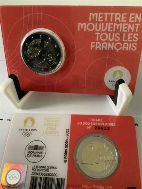 PIÈCE COMMÉMORATIVE 2 euro France 2022 coincard J O 2024 version