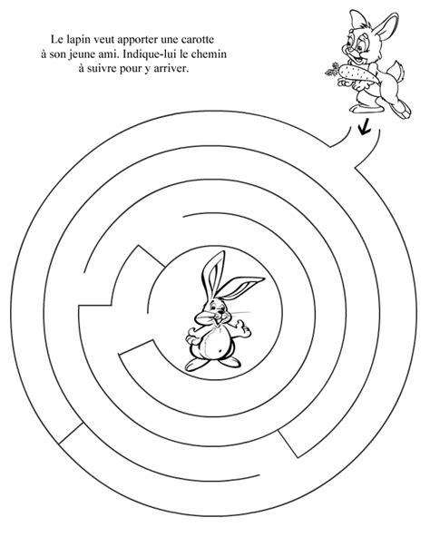 Labyrinthe à imprimer les lapins Turbulus jeux pour enfants