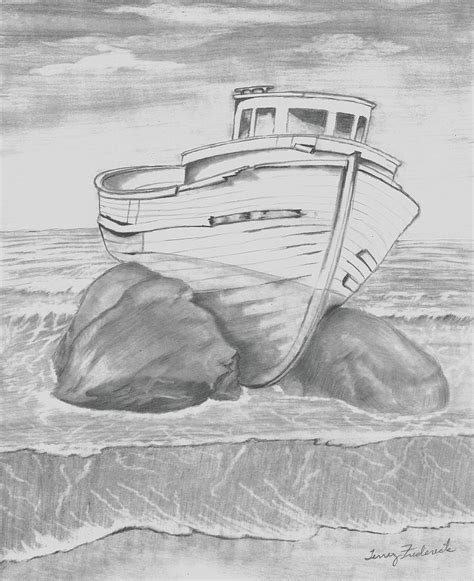 Shipwreck Drawing By Terry Frederick