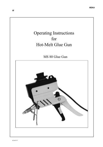 Operating Instructions For Hot Melt Glue Gun