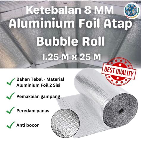 Jual Aluminium Foil Bubble 8MM Peredam Panas Insulasi Atap Double Side