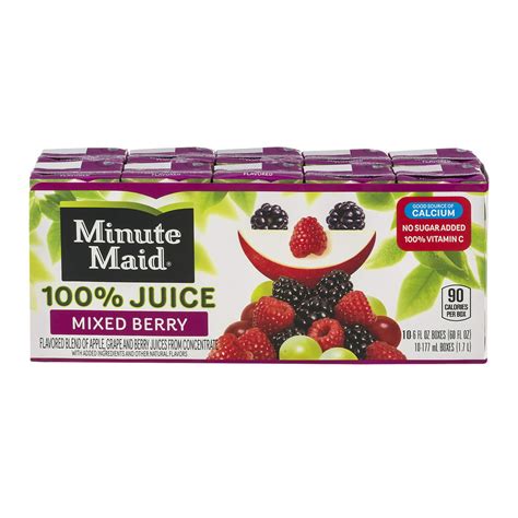 4 Pack Minute Maid 100 Juice Mixed Berry 6 Fl Oz 10 Count