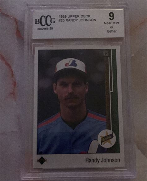 1989 Upper Deck Randy Johnson Montreal Expos 25 Baseball Card Graded 9