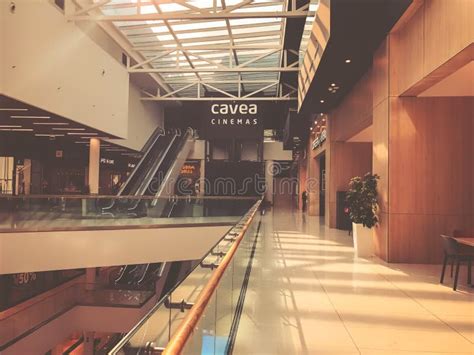 TBILISI, GEORGIA - October 11, 2018: Cinema Cavea and Cafe at the Modern Shopping Mall `Galleria ...