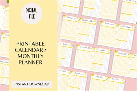 Printable 2023 Calendar Year at A Glance Monthly Planner - Etsy