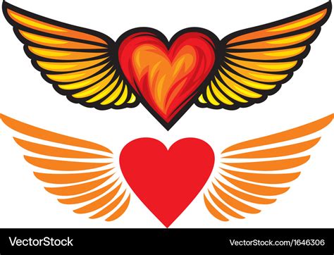 Heart with wings Royalty Free Vector Image - VectorStock