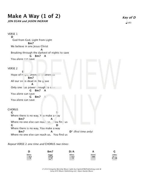 Make A Way Lead Sheet, Lyrics, & Chords | Desperation Band ...