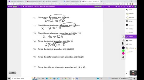 3 1translating Word Problems Into Equations Youtube