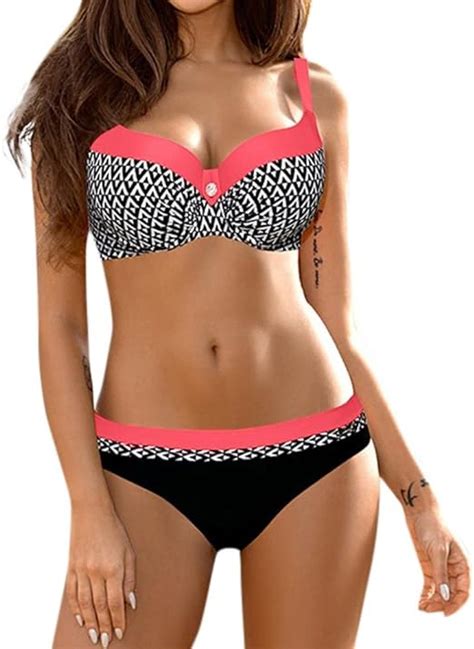 Bikini Damen Push Up LHWY Frauen Gepolstert Push Up BH Sommer Bikini