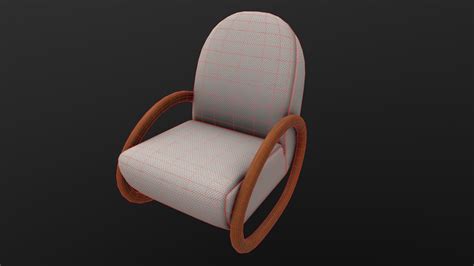 modelo  rocking chairrocking chair ar vr pbr lowpoly  game ready