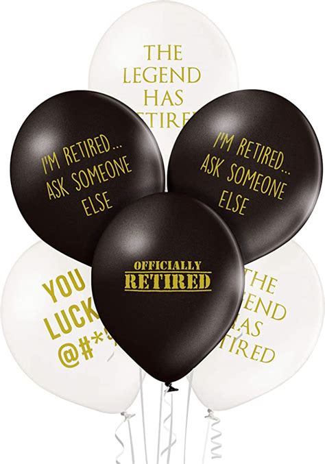 Amazon.com: Pack of 12 Black Retirement Funny Balloons : Home & Kitchen