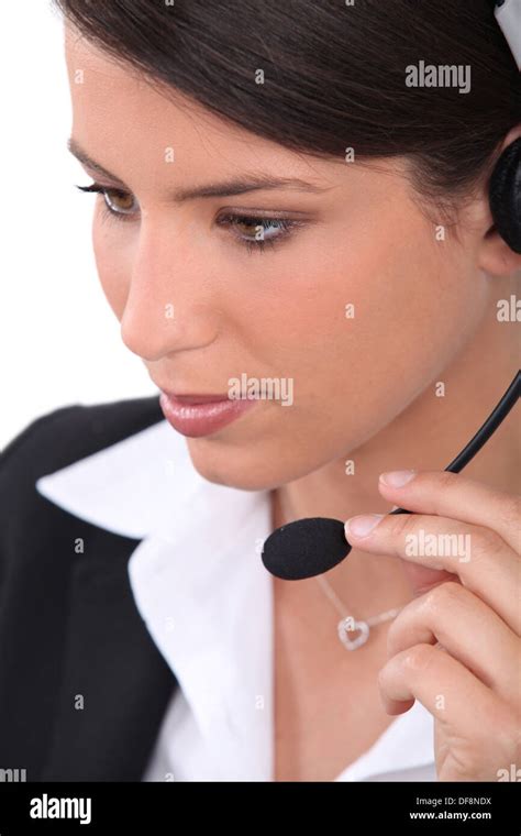 Brunette Office Worker Stock Photo Alamy