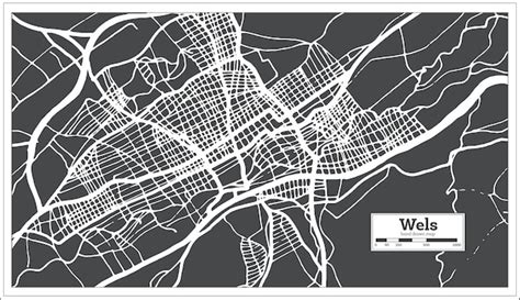 Premium Vector Wels Austria City Map In Retro Style Outline Map