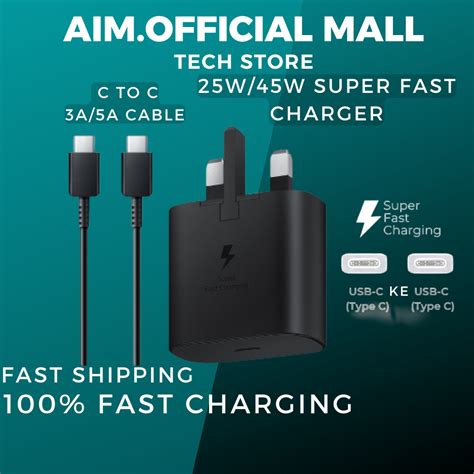 25w 45w Type C Super Fast Charging Type C To Type C Compatible Android Shopee Malaysia