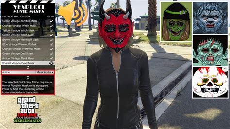 Gta Online New Halloween Masks With Audio Youtube