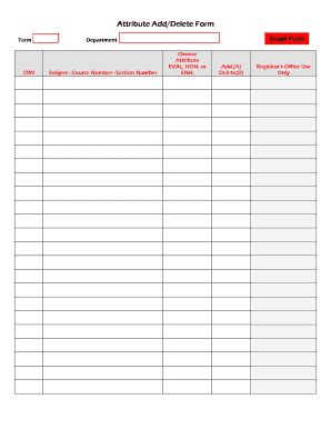 Fillable Online Wku Attribute Add Delete Form Wku Fax Email Print