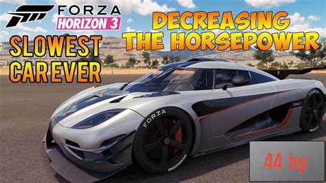 Forza Horizon 3 Koenigsegg With 44HP Slowest Car Ever Dev Build