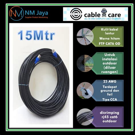 Kabel FTP Cat6 Outdoor SPECTRA 15Meter Siap Pakai Crimping Rj45 Besi