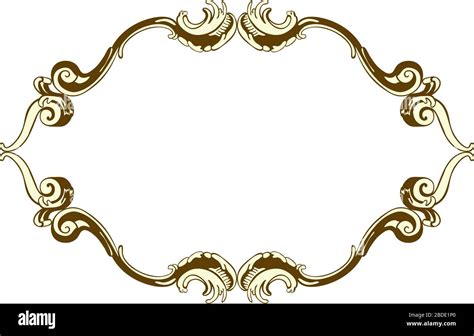 Vintage Frame With Retro Ornament Elements In Antique Rococo Style