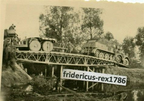 Foto WH Ostfront Sd Kfz Halbkette mit Sonder Anhänger Tieflader 1941