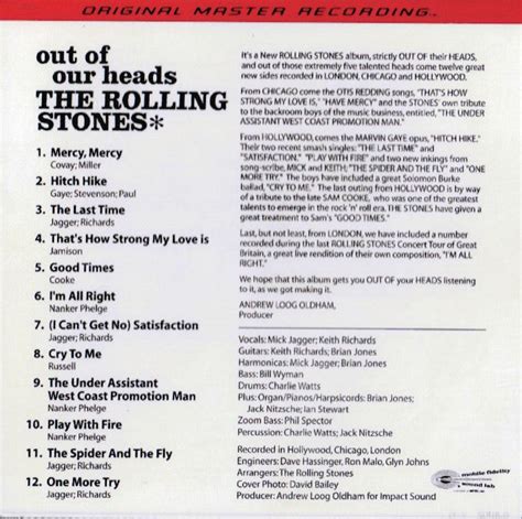 Rolling Stones Audiophle Cd Out Of Our Heads MONO