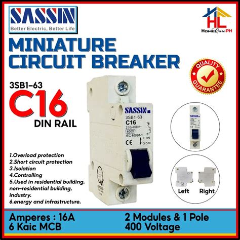 Sassin Miniature Circuit Breaker 6 Kaic MCB 1 Pole Commercial