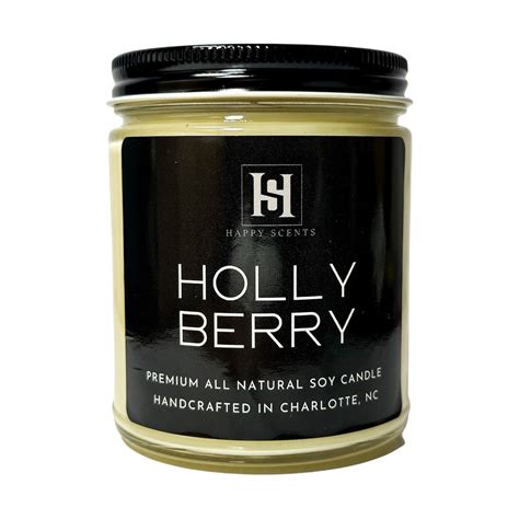 Holly Berry Jar Candle | Holiday Soy Candle | Happy Scents
