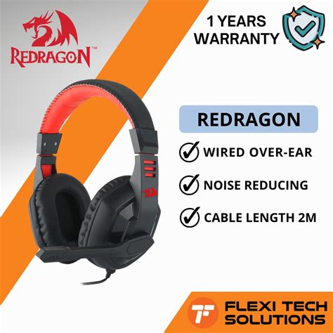 Redragon Ares H Wired Over Ear Gaming Headset With Microphone And