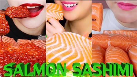 Salmon Sashimi 🐟 Compilation Asmr Eating Mukbang もえのあずき Tracyn