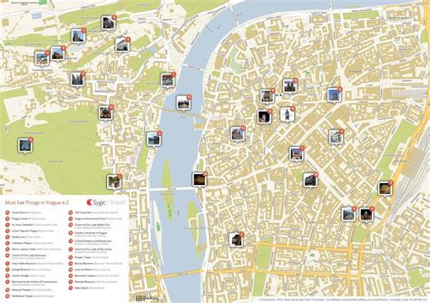 Karte Von Prag Touristisch Sehensw Rdigkeiten Und Denkm Ler Von Prag