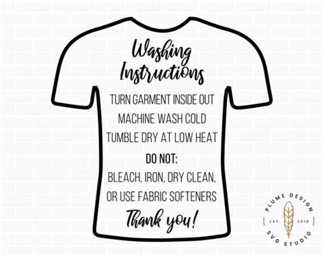 Printable Care Instructions For Vinyl Shirts