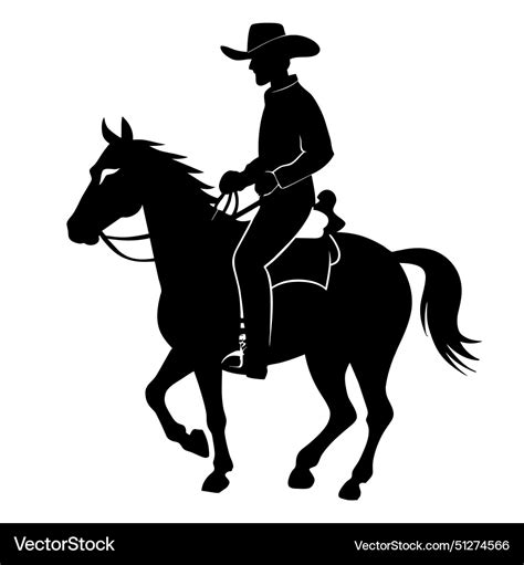 Cowboy on horse silhouette isolated Royalty Free Vector