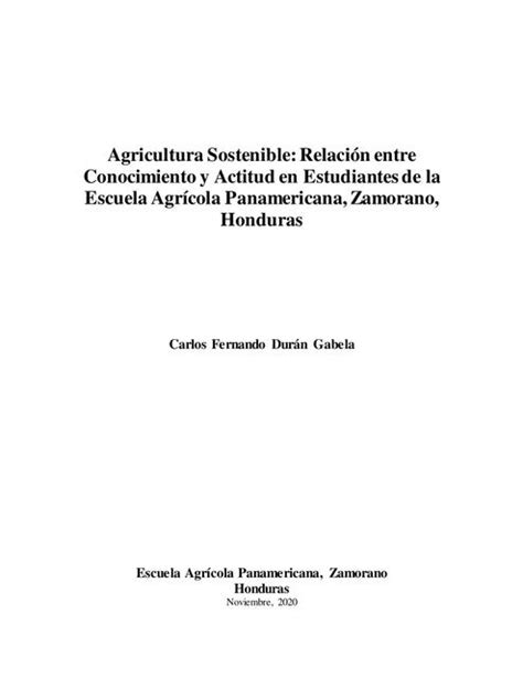 Agricultura Sostenible Relación entre Conocimiento y Actitud en