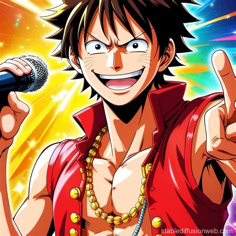 Monkey D Luffy Singing With A Microphone Stable Diffusion Online