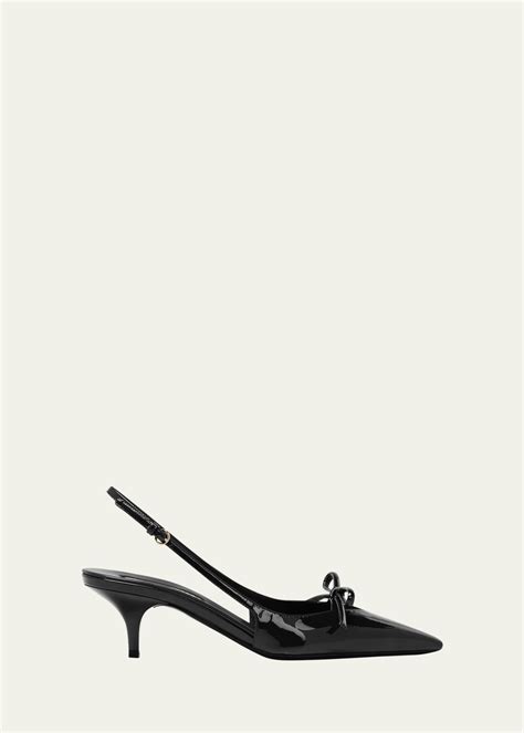 Miu Miu Patent Bow Kitten Heel Slingback Pumps Bergdorf Goodman