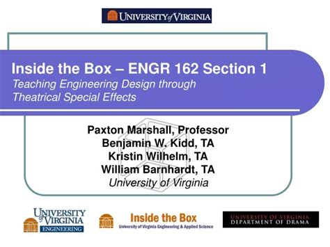 Ppt Inside The Box Engr 162 Section 1 Teaching Engineering Design