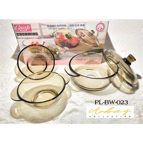 Ready Stock Pcs Glass Bowl Set Mangkuk Kaca Murah Tight Lid Pl