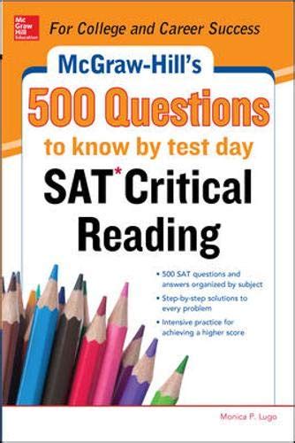 Amazon Mcgraw Hills 500 Sat Critical Reading Questions To Know By