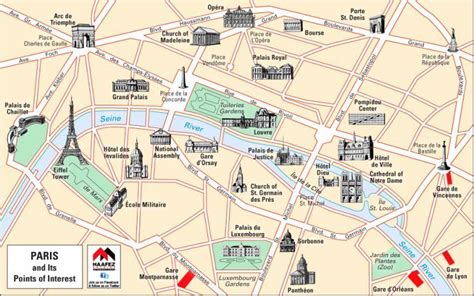 Paris France Map Of Attractions | map of interstate