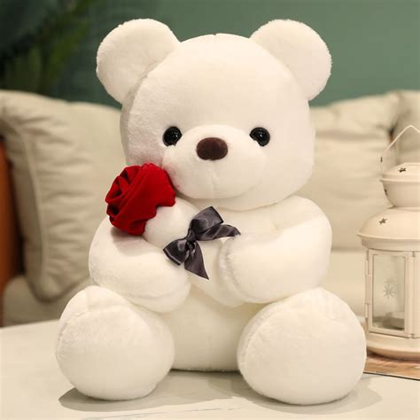 Teddy Bear With Roses Plush Toy Soft Bear Stuffed Doll Romantic T For Lover Just6f Gros