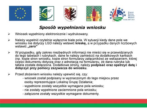 ZASADY WYPEŁNIANIA WNIOSKU O WYBÓR LGD DO REALIZACJI LSR ppt pobierz