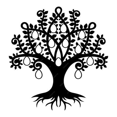 Premium Vector | Flat design family tree silhouette