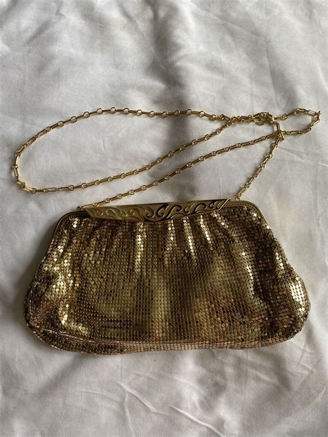 Whitting And Davis Vintage Gold Mesh Evening Bag Chai Gem